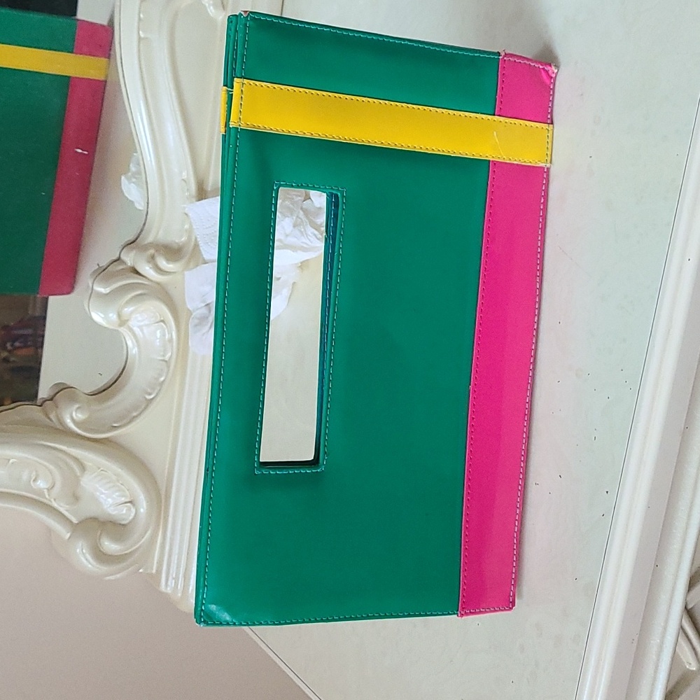 Wild Rose Color Block Clutch Purse